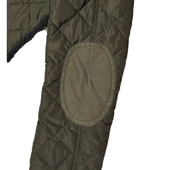 Zara man Utility GorpCore Jacket Small Green Quilted Faux Suede Elbow Patches - Picture 6 of 10